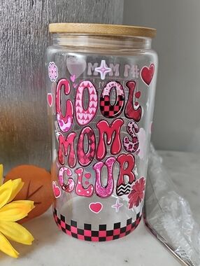 Glass Tumbler with Wooden Lid & Stainless Steel Straw